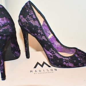 Black & Purple Mesh Pump (Madison - Shoedazzle)